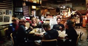 It's no where as cool at the Avengers eating shawarma, though.