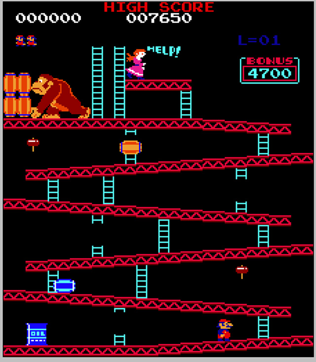 Or sometimes Mario has to save a girl from a giant gorilla.