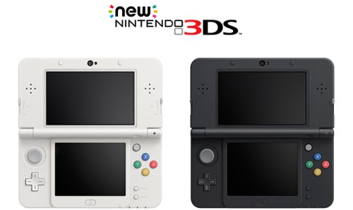 The launch colors of the New Nintendo 3DS. Note the colors of the buttons - a throwback to the original Super Famicom.