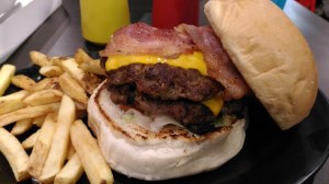 Gotta love bacon and cheese together on a burger!