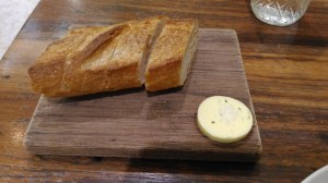 On a wood block, no less.