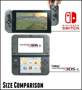 It actually looks like the Switch is a little bit smaller than the 3DS if the latter is unfolded.